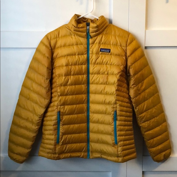 patagonia yellow down jacket